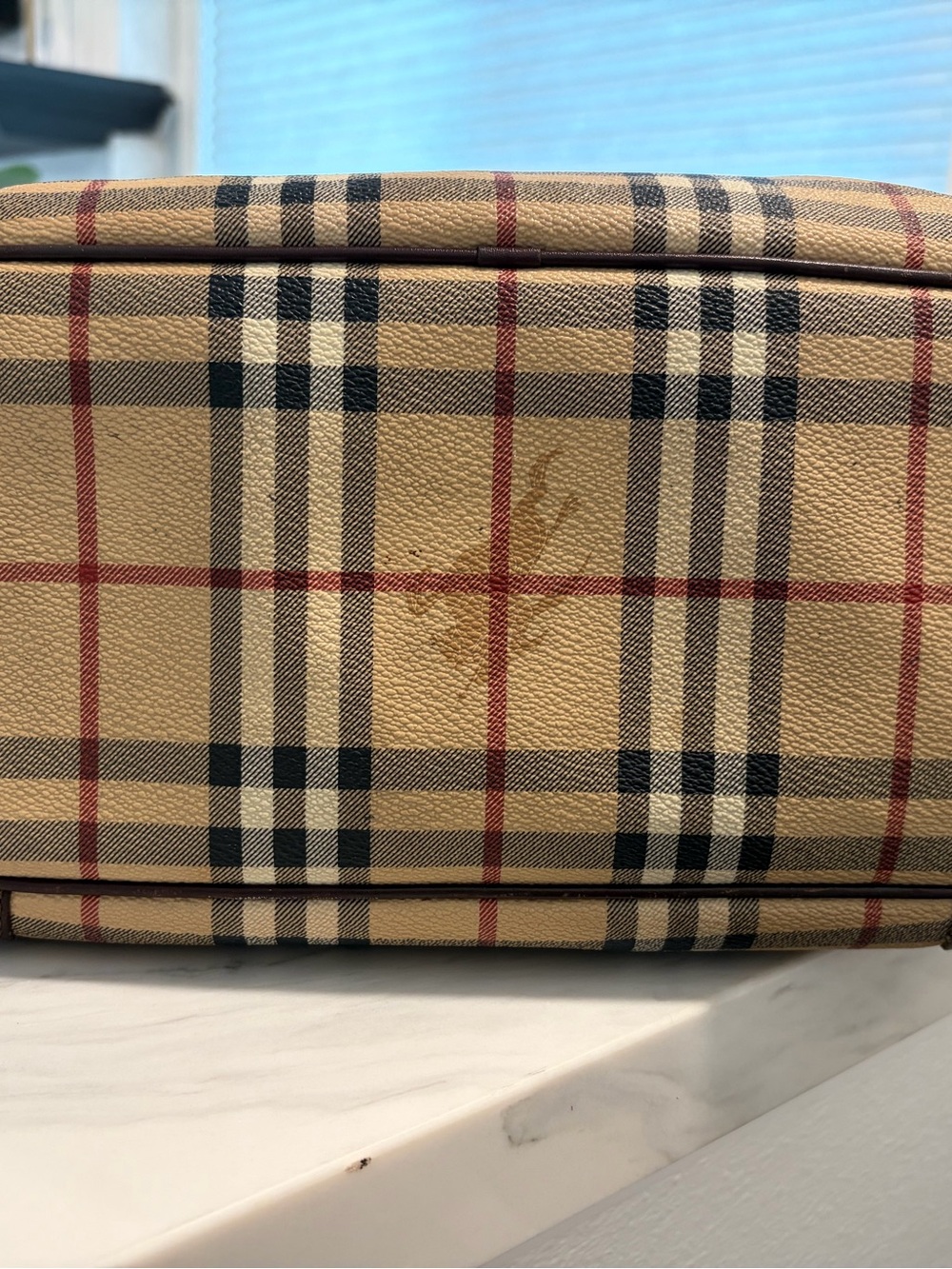 Authentic Burberry Canvas Tote Bag with Brown Trim - Picture 2 of 9